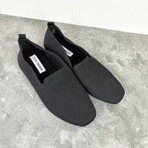 Steve Madden Raine square toe black knit loafer flats size 7.5